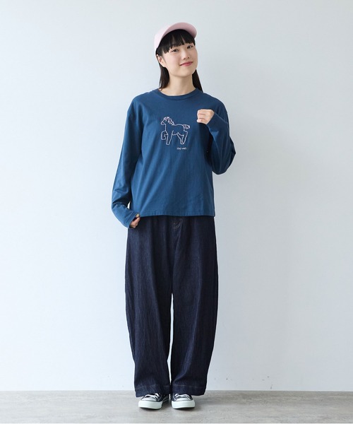 bulle de savon（ビュルデサボン）の「ポニー刺繍 ロンＴ（Tシャツ/カットソー・レディース・ライム/オートミール/ネイビー・FREE）」の18枚目の写真
