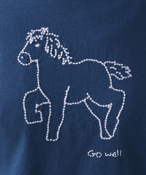 bulle de savon(ビュルデサボン)の「ポニー刺繍 ロンT(Tシャツ/カットソー・レディース・ライム/オートミール/ネイビー・FREE)」の9枚目の写真