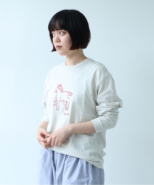 bulle de savon(ビュルデサボン)の「ポニー刺繍 ロンT(Tシャツ/カットソー・レディース・ライム/オートミール/ネイビー・FREE)」の21枚目の写真