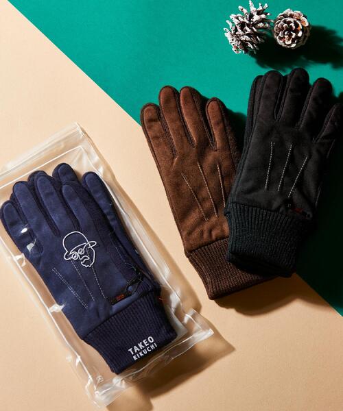 TAKEO KIKUCHI（タケオキクチ）の「【スマホ対応】スエードライク グローブ（手袋・メンズ・ネイビー/ダークブラウン/ブラック・00）」の4枚目の写真