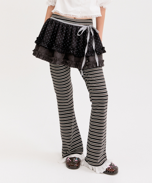 NEFNEF(ネフネフ)の「stripe leggings pants_black(その他パンツ・レディース・その他・FREE)」の2枚目の写真