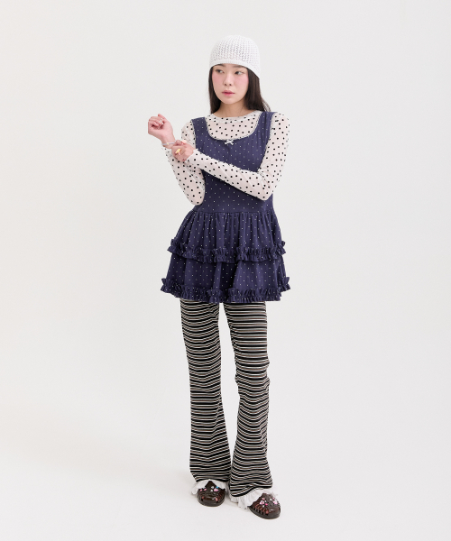 NEFNEF(ネフネフ)の「stripe leggings pants_black(その他パンツ・レディース・その他・FREE)」の3枚目の写真