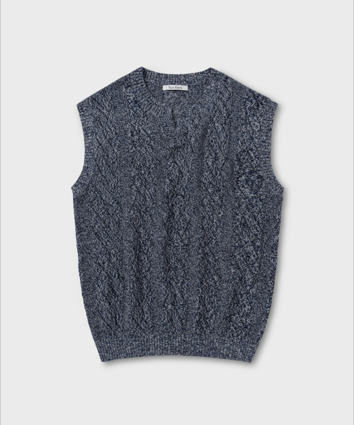 NONBLANK(ノンブランク)の「クロシェベスト_NAVY(ベスト・メンズ・ネイビー・MEDIUM/LARGE/X-LARGE)」の1枚目の写真
