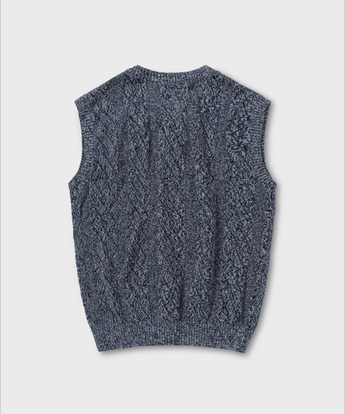 NONBLANK(ノンブランク)の「クロシェベスト_NAVY(ベスト・メンズ・ネイビー・MEDIUM/LARGE/X-LARGE)」の2枚目の写真