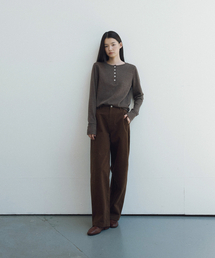 w. Heavy Twill Curved Pants (Brown)