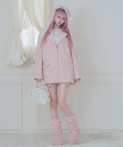 Fiorforte(フィオルフォルテ)の「corset lace jacket(テーラードジャケット・レディース・グレー/ピンク・FREE)」の8枚目の写真