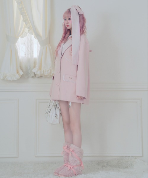 Fiorforte(フィオルフォルテ)の「corset lace jacket(テーラードジャケット・レディース・グレー/ピンク・FREE)」の9枚目の写真
