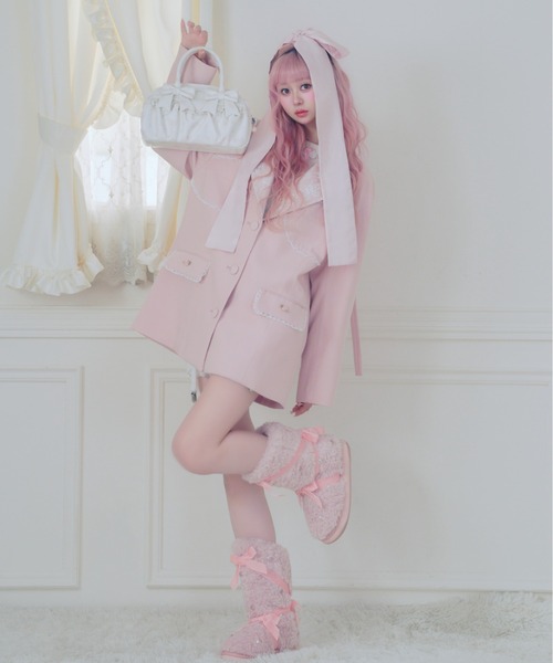 Fiorforte(フィオルフォルテ)の「corset lace jacket(テーラードジャケット・レディース・グレー/ピンク・FREE)」の7枚目の写真
