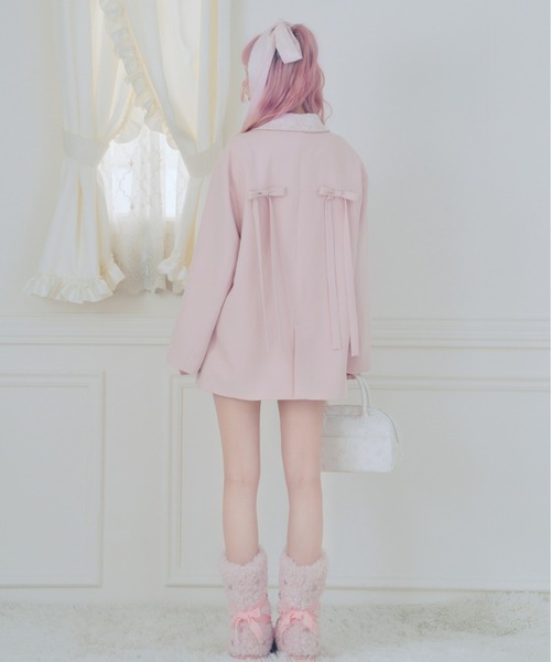 Fiorforte(フィオルフォルテ)の「corset lace jacket(テーラードジャケット・レディース・グレー/ピンク・FREE)」の10枚目の写真