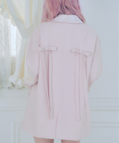 Fiorforte(フィオルフォルテ)の「corset lace jacket(テーラードジャケット・レディース・グレー/ピンク・FREE)」の6枚目の写真