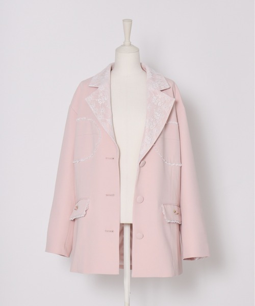 Fiorforte(フィオルフォルテ)の「corset lace jacket(テーラードジャケット・レディース・グレー/ピンク・FREE)」の22枚目の写真