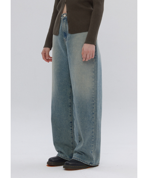 BUTTON UP（ボタンアップ）の「ヴィンテージウォッシュワイドデニム（デニムパンツ・レディース・その他・SMALL/MEDIUM/LARGE）」の3枚目の写真