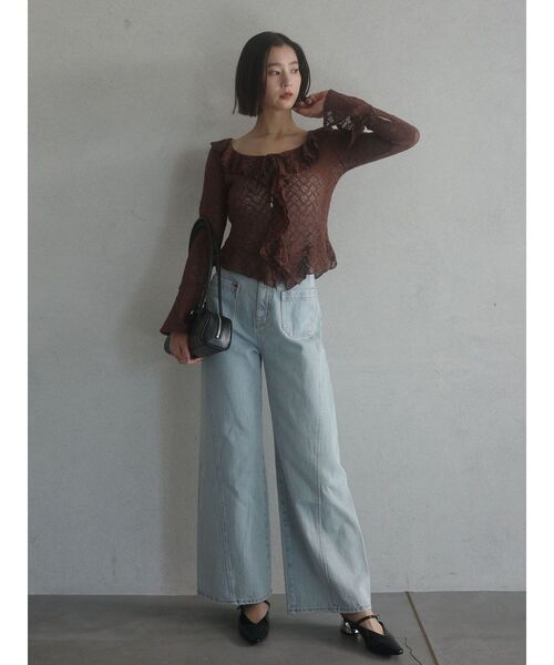 LAGUNAMOON（ラグナムーン）の「パッチポケットセミワイドデニムパンツ（デニムパンツ・レディース・ブラック/ライトブルー/ブルー・SMALL/MEDIUM）」の7枚目の写真