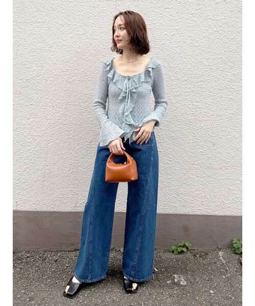 LAGUNAMOON（ラグナムーン）の「パッチポケットセミワイドデニムパンツ（デニムパンツ・レディース・ブラック/ライトブルー/ブルー・SMALL/MEDIUM）」の9枚目の写真