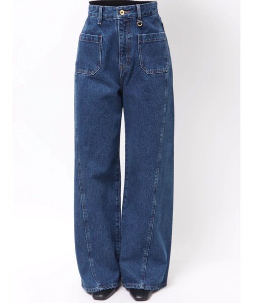 LAGUNAMOON(ラグナムーン)の「パッチポケットセミワイドデニムパンツ(デニムパンツ・レディース・ブラック/ライトブルー/ブルー・SMALL/MEDIUM)」の18枚目の写真