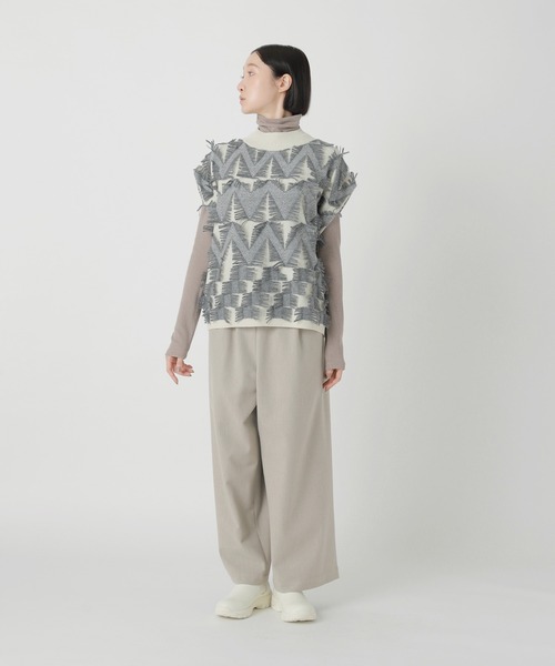 Plantation(プランテーション)の「リサイクルテレコ / カットソー / (O)(Tシャツ/カットソー・レディース・ブラック/オフホワイト/ライトブラウン・M size)」の5枚目の写真
