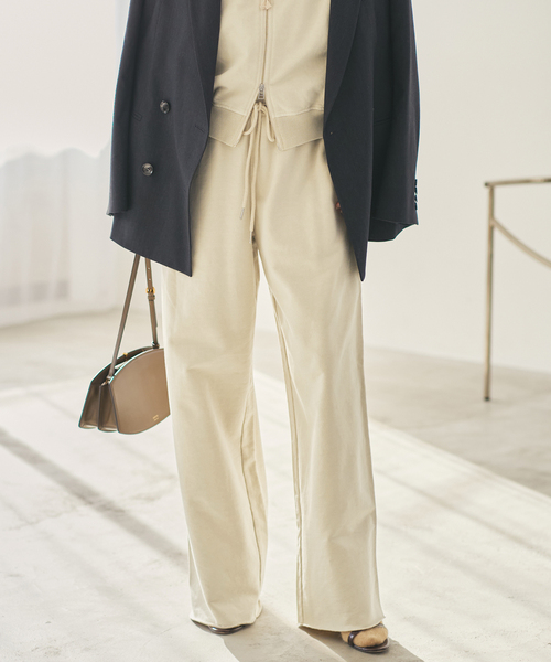plage(プラージュ)の「JOHNBULL / ジョンブル 別注 SWEAT WIDE パンツ(スウェットパンツ・レディース・カーキ/アイボリー・38/36)」の2枚目の写真