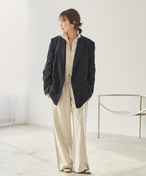 plage(プラージュ)の「JOHNBULL / ジョンブル 別注 SWEAT WIDE パンツ(スウェットパンツ・レディース・カーキ/アイボリー・38/36)」の3枚目の写真