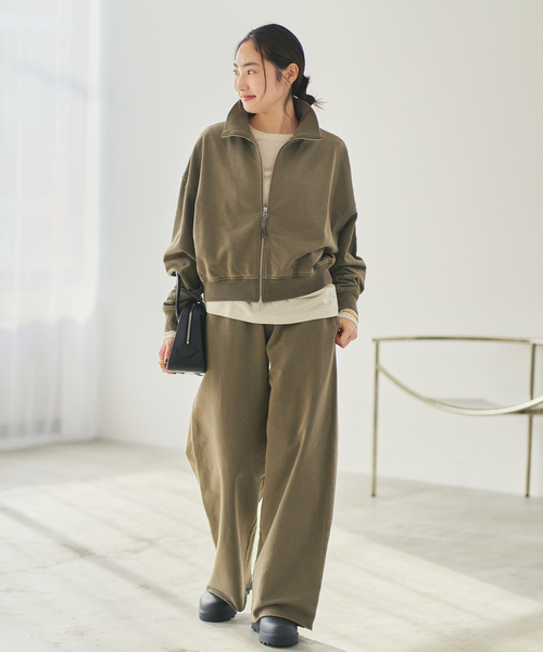 plage(プラージュ)の「JOHNBULL / ジョンブル 別注 SWEAT WIDE パンツ(スウェットパンツ・レディース・カーキ/アイボリー・38/36)」の7枚目の写真