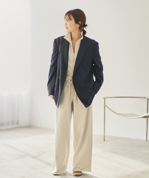 plage(プラージュ)の「JOHNBULL / ジョンブル 別注 SWEAT WIDE パンツ(スウェットパンツ・レディース・カーキ/アイボリー・38/36)」の9枚目の写真