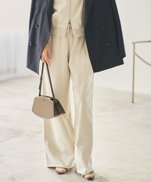 plage(プラージュ)の「JOHNBULL / ジョンブル 別注 SWEAT WIDE パンツ(スウェットパンツ・レディース・カーキ/アイボリー・38/36)」の13枚目の写真