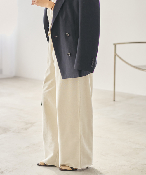 plage(プラージュ)の「JOHNBULL / ジョンブル 別注 SWEAT WIDE パンツ(スウェットパンツ・レディース・カーキ/アイボリー・38/36)」の14枚目の写真