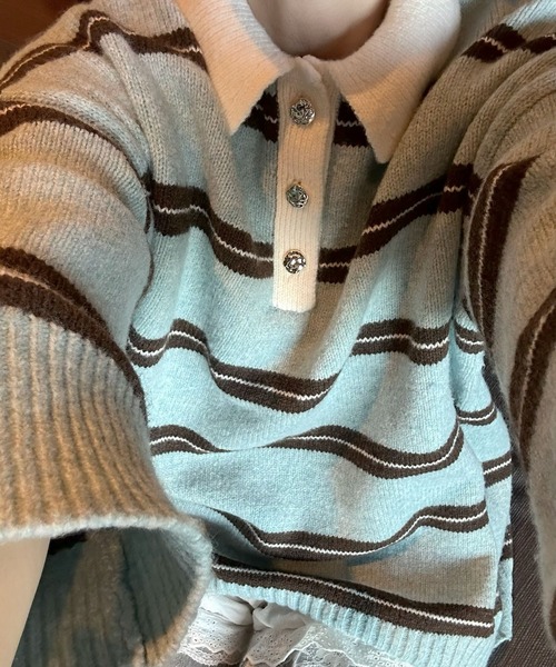 Alley Tokyo(アリートーキョー)の「BIGラガーニット(ニット/セーター・レディース・ホワイト系/ブルー/ピンク・FREE)」の20枚目の写真