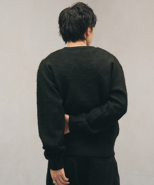 Adoon plain(アドーンプレーン)の「Multi-Button Shaggy Knit Cardigan / マルチボタンシャギーニットカーディガン(カーディガン/ボレロ・メンズ・ライトグリーン/ダークブラウン/ブラック・LARGE/MEDIUM)」の16枚目の写真