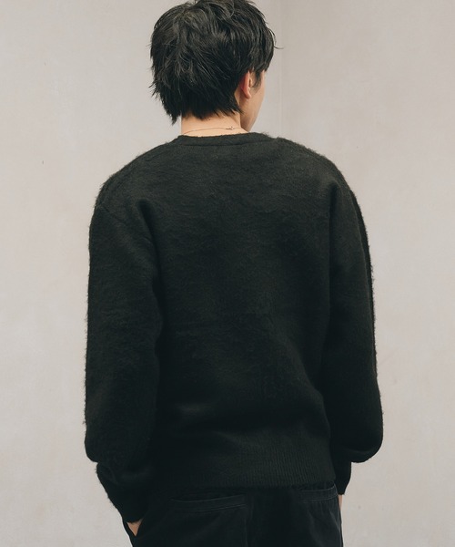 Adoon plain(アドーンプレーン)の「Multi-Button Shaggy Knit Cardigan / マルチボタンシャギーニットカーディガン(カーディガン/ボレロ・メンズ・ライトグリーン/ダークブラウン/ブラック・LARGE/MEDIUM)」の17枚目の写真