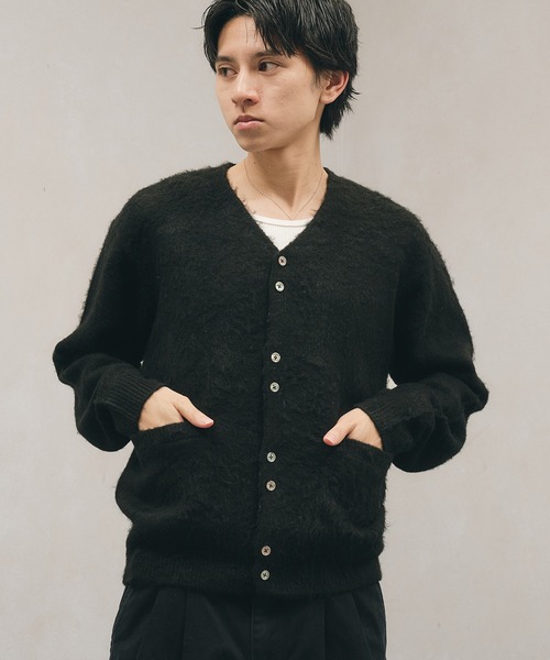 Adoon plain(アドーンプレーン)の「Multi-Button Shaggy Knit Cardigan / マルチボタンシャギーニットカーディガン(カーディガン/ボレロ・メンズ・ライトグリーン/ダークブラウン/ブラック・LARGE/MEDIUM)」の19枚目の写真