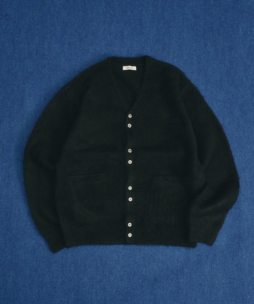 Adoon plain(アドーンプレーン)の「Multi-Button Shaggy Knit Cardigan / マルチボタンシャギーニットカーディガン(カーディガン/ボレロ・メンズ・ライトグリーン/ダークブラウン/ブラック・LARGE/MEDIUM)」の5枚目の写真