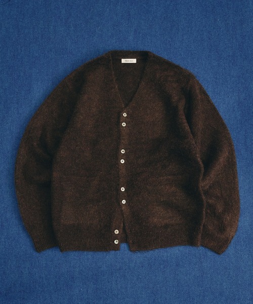 Adoon plain(アドーンプレーン)の「Multi-Button Shaggy Knit Cardigan / マルチボタンシャギーニットカーディガン(カーディガン/ボレロ・メンズ・ライトグリーン/ダークブラウン/ブラック・LARGE/MEDIUM)」の12枚目の写真