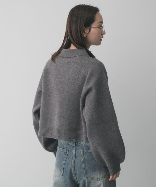 SENSE OF PLACE by URBAN RESEARCH（センスオブプレイスバイアーバンリサーチ）の「『洗濯可』スタッズデザインカーディガン（カーディガン/ボレロ・レディース・チャコールグレー/ブラック/ベージュ・ONE）」の18枚目の写真