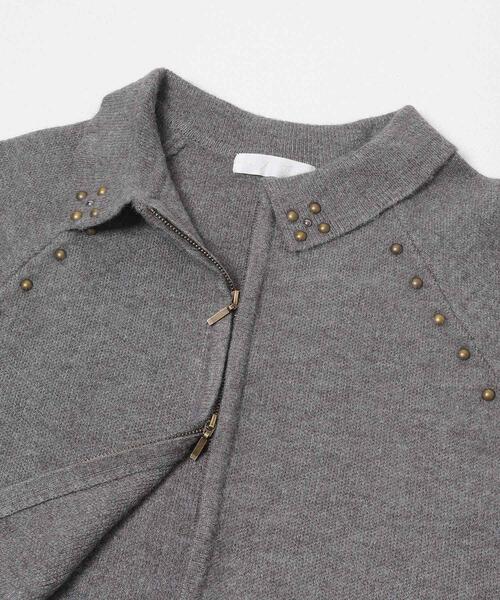 SENSE OF PLACE by URBAN RESEARCH（センスオブプレイスバイアーバンリサーチ）の「『洗濯可』スタッズデザインカーディガン（カーディガン/ボレロ・レディース・チャコールグレー/ブラック/ベージュ・ONE）」の21枚目の写真