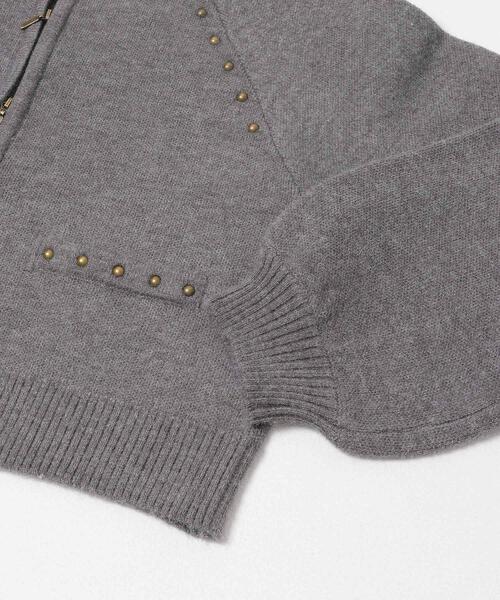 SENSE OF PLACE by URBAN RESEARCH（センスオブプレイスバイアーバンリサーチ）の「『洗濯可』スタッズデザインカーディガン（カーディガン/ボレロ・レディース・チャコールグレー/ブラック/ベージュ・ONE）」の22枚目の写真
