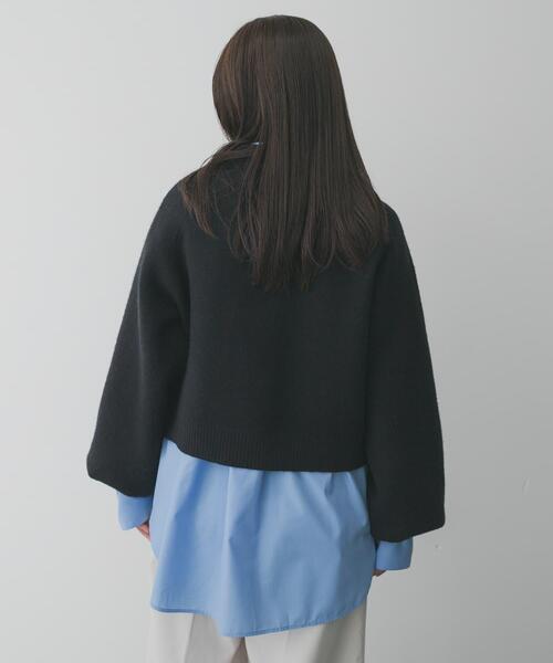 SENSE OF PLACE by URBAN RESEARCH（センスオブプレイスバイアーバンリサーチ）の「『洗濯可』スタッズデザインカーディガン（カーディガン/ボレロ・レディース・チャコールグレー/ブラック/ベージュ・ONE）」の6枚目の写真