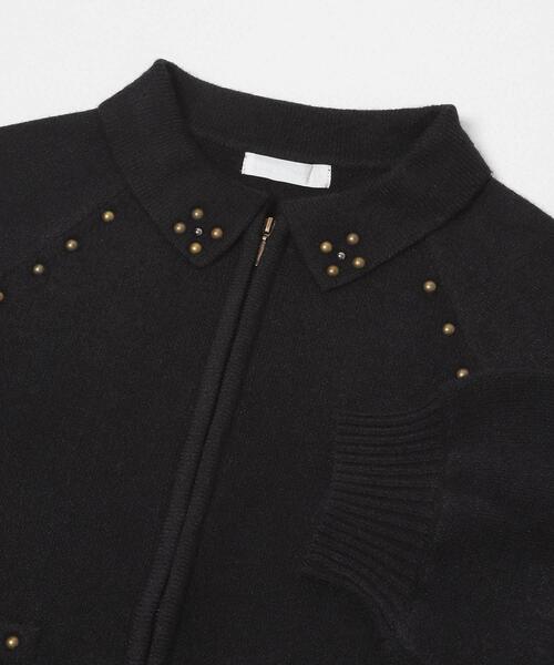 SENSE OF PLACE by URBAN RESEARCH（センスオブプレイスバイアーバンリサーチ）の「『洗濯可』スタッズデザインカーディガン（カーディガン/ボレロ・レディース・チャコールグレー/ブラック/ベージュ・ONE）」の10枚目の写真