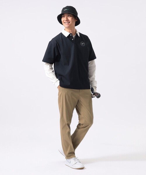 BEAMS GOLF(ビームスゴルフ)の「ORANGE LABEL / ハイストレッチ クレリックポロシャツ(UVカット・吸水速乾)(ポロシャツ・メンズ・グリーン/ブラック/グレー・M/L/XL)」の6枚目の写真