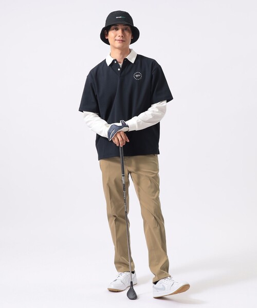 BEAMS GOLF(ビームスゴルフ)の「ORANGE LABEL / ハイストレッチ クレリックポロシャツ(UVカット・吸水速乾)(ポロシャツ・メンズ・グリーン/ブラック/グレー・M/L/XL)」の7枚目の写真