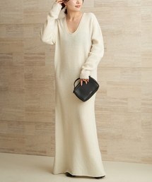 plage | Uneck flare knit ワンピース(ワンピース)