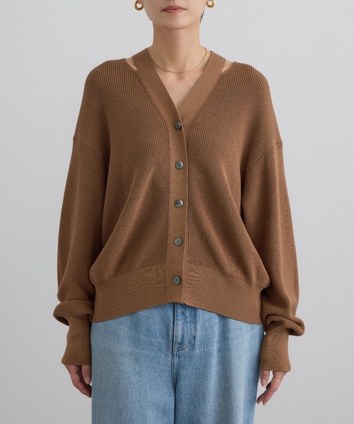 セール】【WEB・一部店舗限定】コットンシルクネックスリットVネック