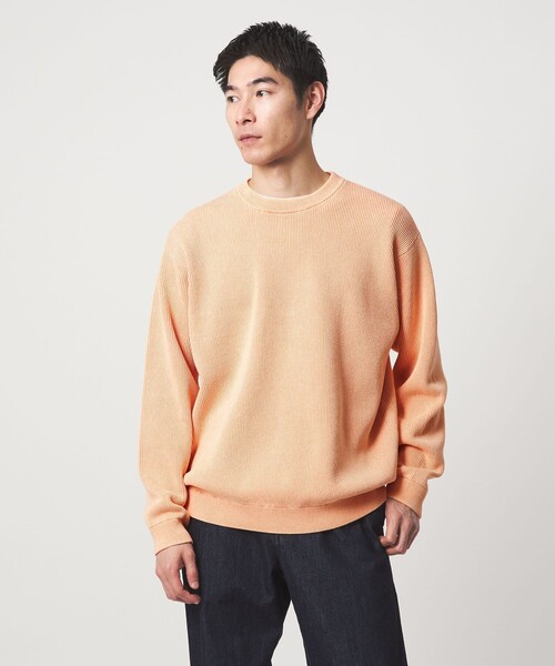 green label relaxing(グリーンレーベルリラクシング)の「フェード アゼ クルーネック ニット(ニット/セーター・メンズ・ライトグレー/オレンジ/ライトブルー・XL/S/L/M)」の3枚目の写真