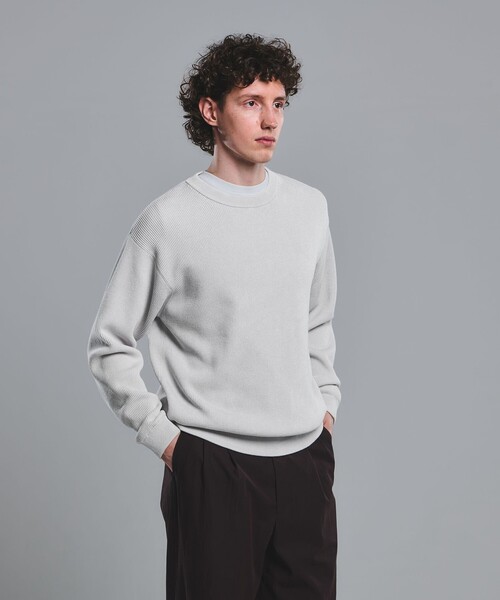 green label relaxing(グリーンレーベルリラクシング)の「フェード アゼ クルーネック ニット(ニット/セーター・メンズ・ライトグレー/オレンジ/ライトブルー・XL/S/L/M)」の1枚目の写真