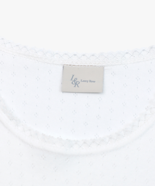 LOSSYROW(ロッシロー)の「Lace eyelet sleeveless shirt White(Tシャツ/カットソー・レディース・その他・FREE)」の6枚目の写真