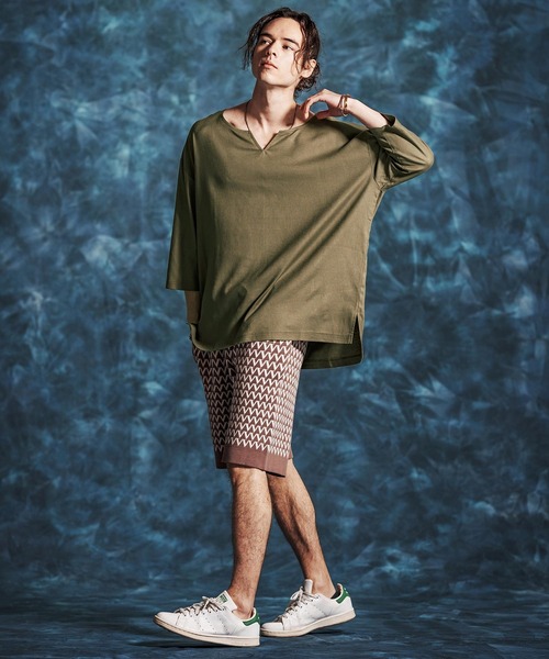 Jih Nunc（ジーヌンク）の「mlt5546-レーヨンリネンキーネックシャツ(JIH-R1156)（シャツ/ブラウス・メンズ・キナリ/カーキ/ブラック・L/M/S）」の7枚目の写真