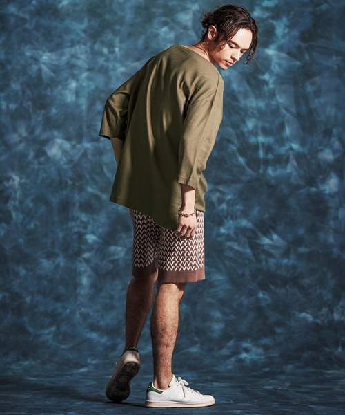 Jih Nunc（ジーヌンク）の「mlt5546-レーヨンリネンキーネックシャツ(JIH-R1156)（シャツ/ブラウス・メンズ・キナリ/カーキ/ブラック・L/M/S）」の8枚目の写真