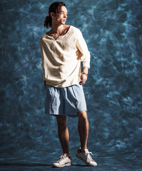 Jih Nunc（ジーヌンク）の「mlt5546-レーヨンリネンキーネックシャツ(JIH-R1156)（シャツ/ブラウス・メンズ・キナリ/カーキ/ブラック・L/M/S）」の15枚目の写真