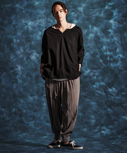 Jih Nunc（ジーヌンク）の「mlt5546-レーヨンリネンキーネックシャツ(JIH-R1156)（シャツ/ブラウス・メンズ・キナリ/カーキ/ブラック・L/M/S）」の20枚目の写真