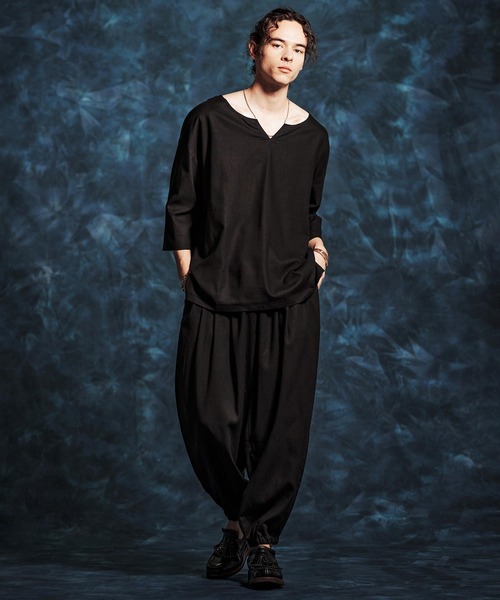 Jih Nunc（ジーヌンク）の「mlt5546-レーヨンリネンキーネックシャツ(JIH-R1156)（シャツ/ブラウス・メンズ・キナリ/カーキ/ブラック・L/M/S）」の22枚目の写真