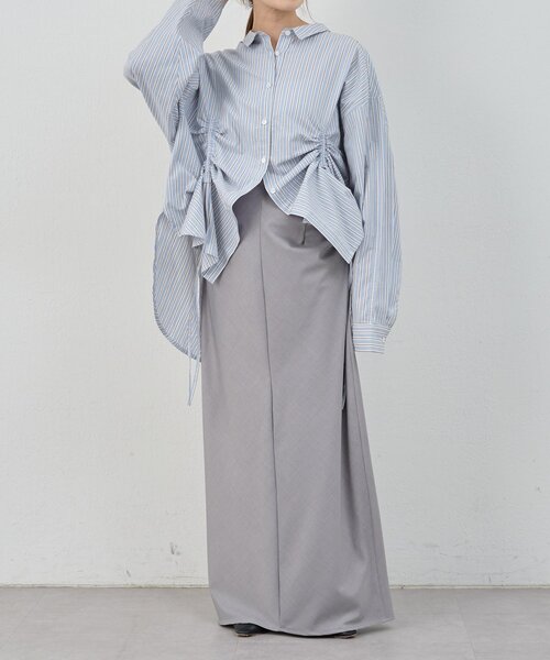 SHENERY（シーナリー）の「ストライプギャザーブラウス（シャツ/ブラウス・レディース・ベージュ/ブルー・FREE）」の22枚目の写真